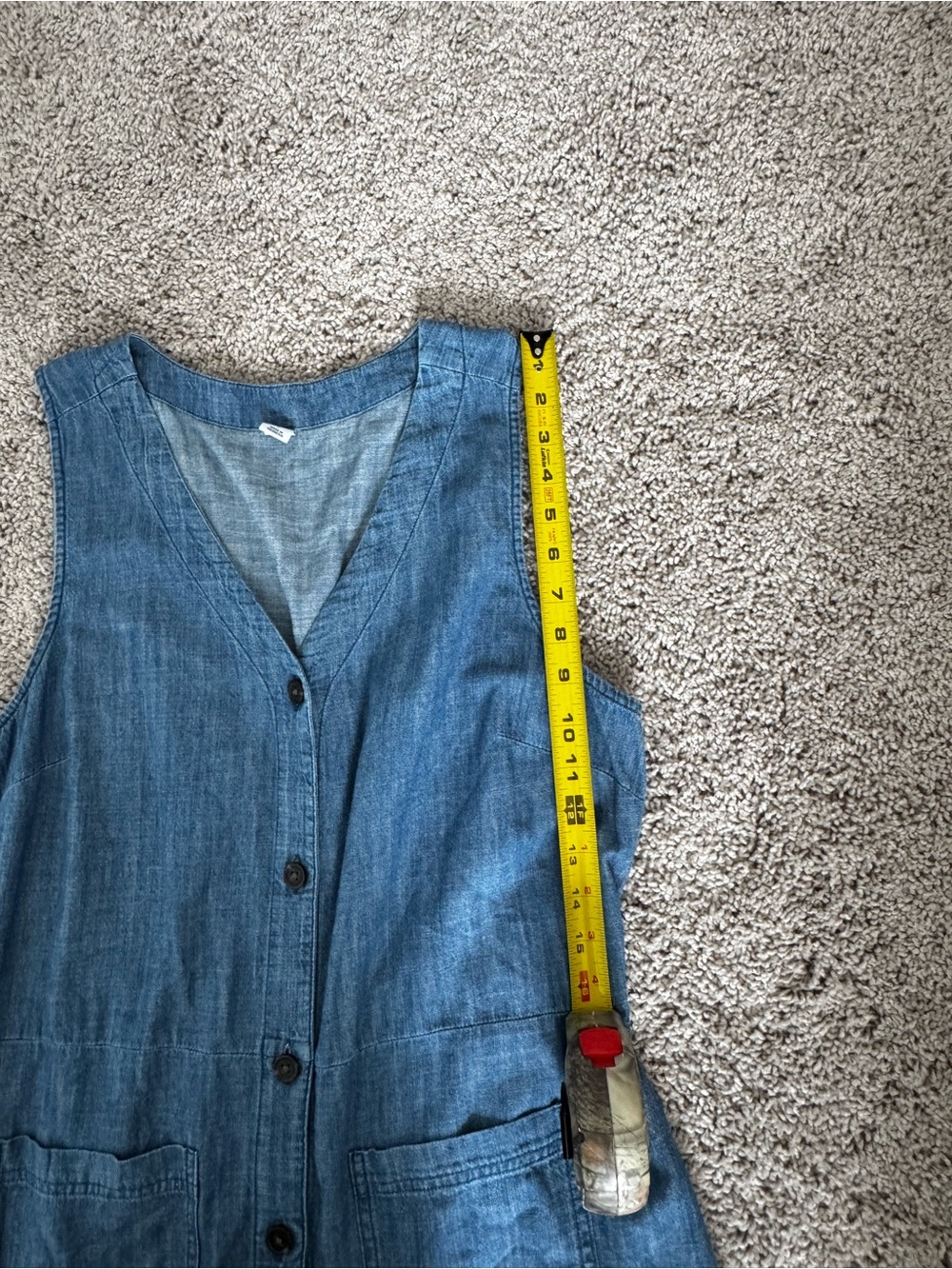 Old Navy Blue Chambray Button-Front Midi Dress - Picture 11 of 14